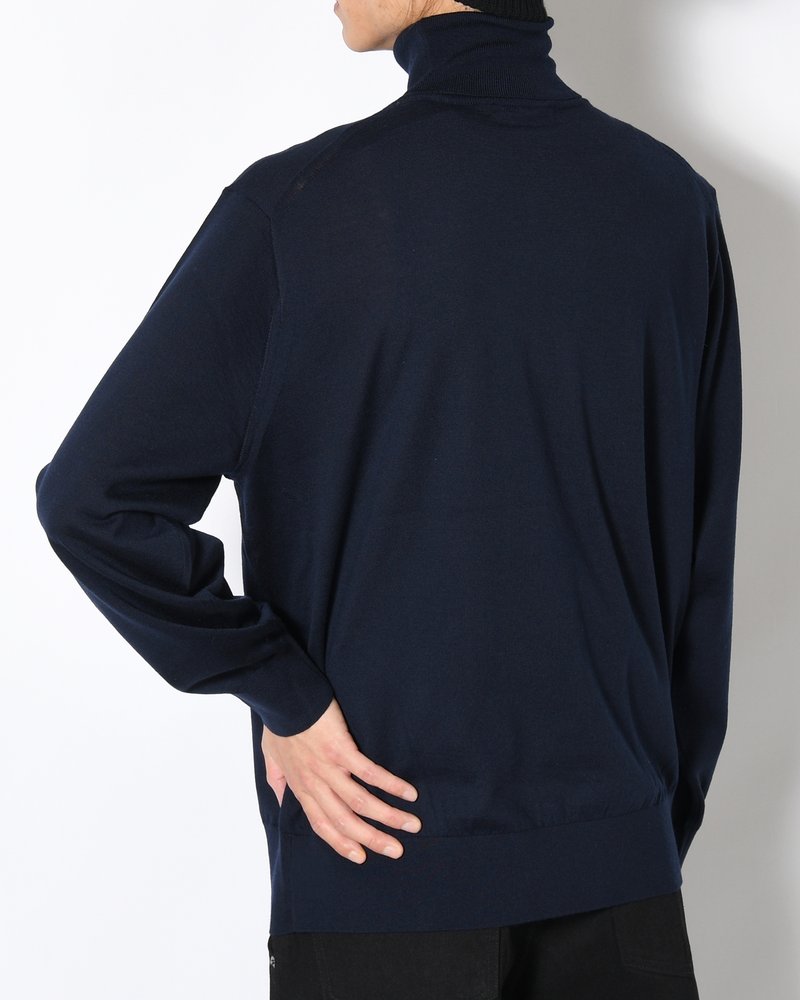 STRUCTURED TURTLENECK KNIT -NAVY-