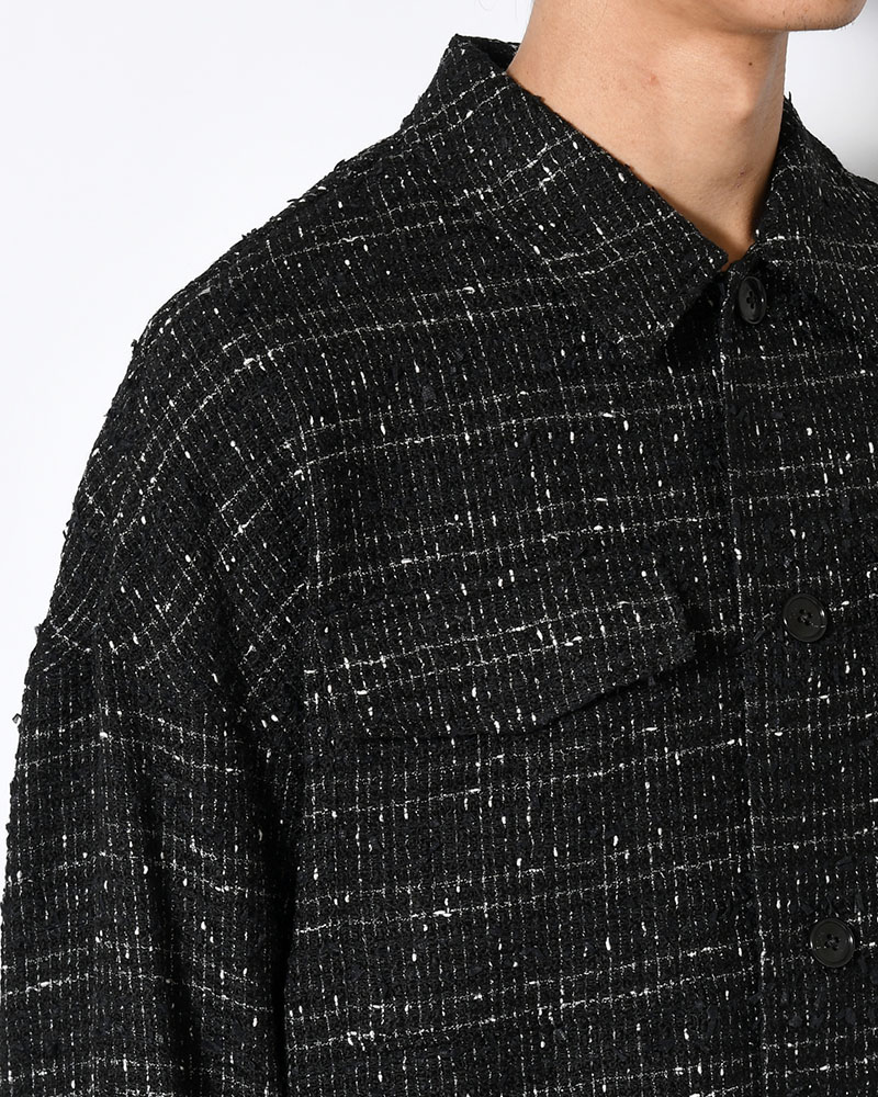 FANCY TWEED JACKET -BLACK-
