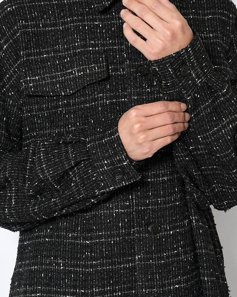 FANCY TWEED JACKET -BLACK-
