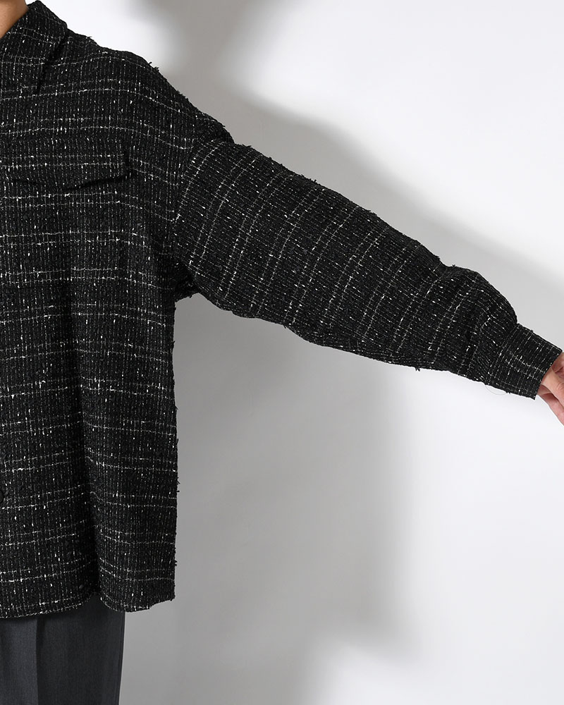 FANCY TWEED JACKET -BLACK-