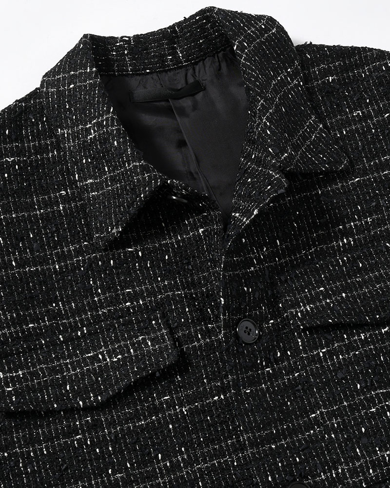 FANCY TWEED JACKET -BLACK-