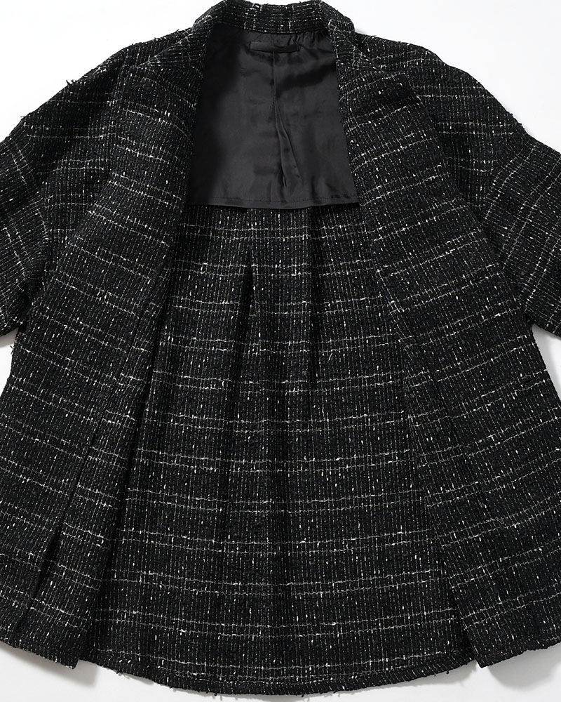 FANCY TWEED JACKET -BLACK-