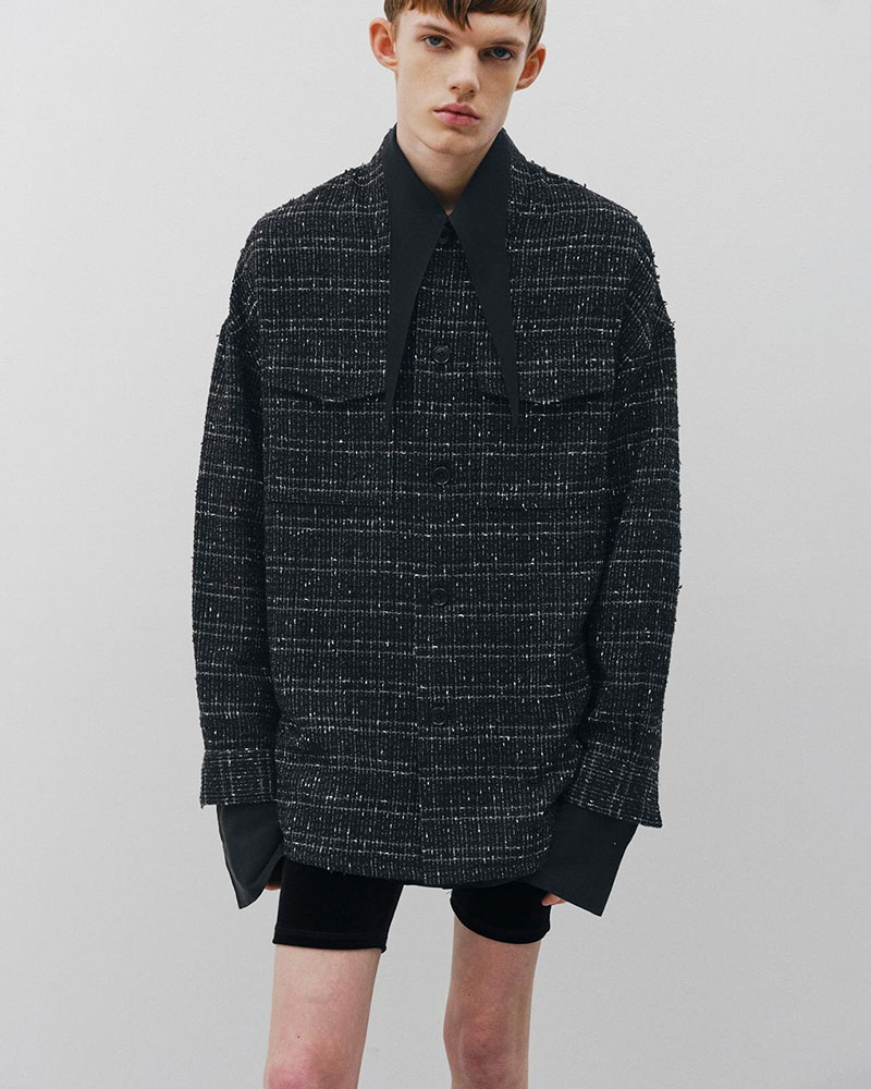 FANCY TWEED JACKET -BLACK-
