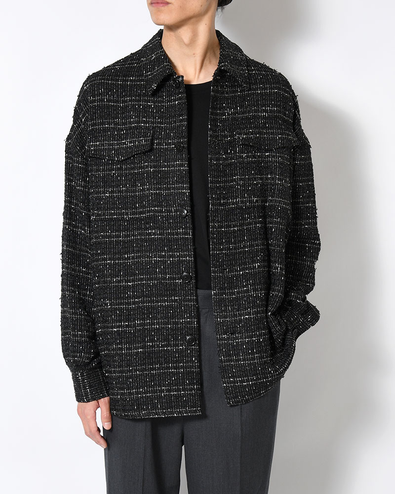FANCY TWEED JACKET -BLACK-
