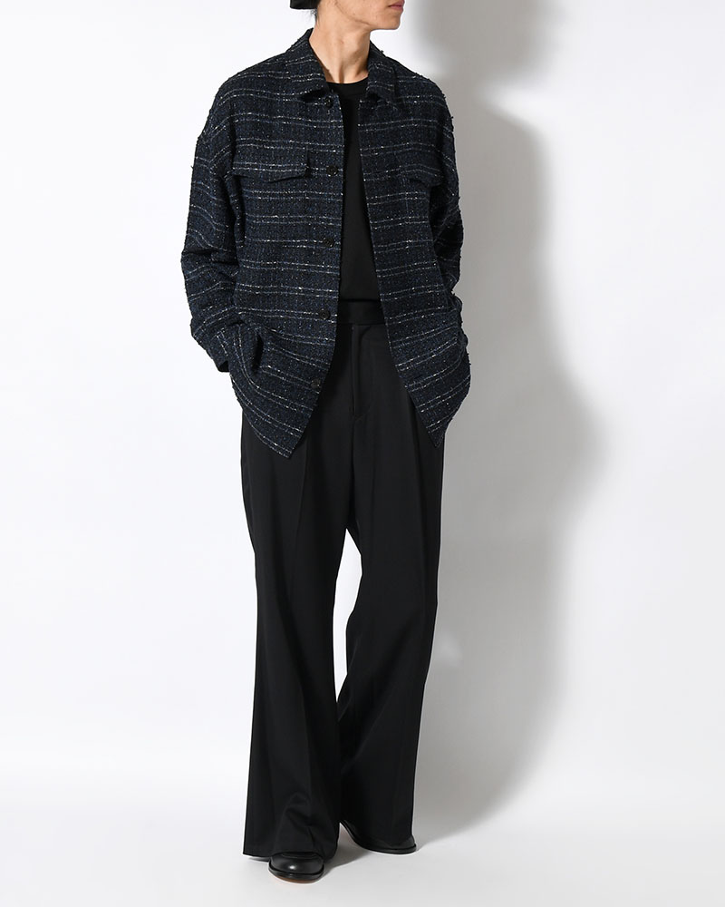FANCY TWEED JACKET -NAVY-