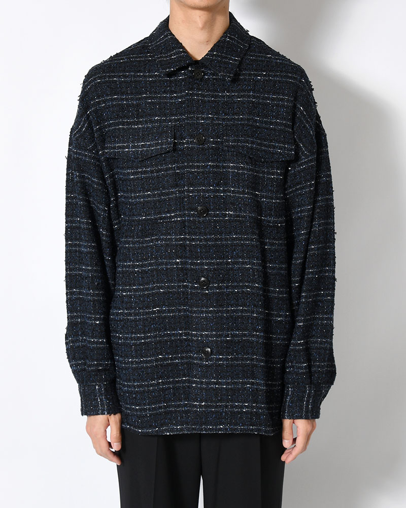 FANCY TWEED JACKET -NAVY-