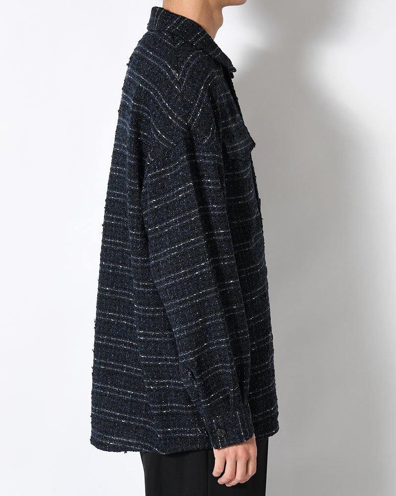 FANCY TWEED JACKET -NAVY-