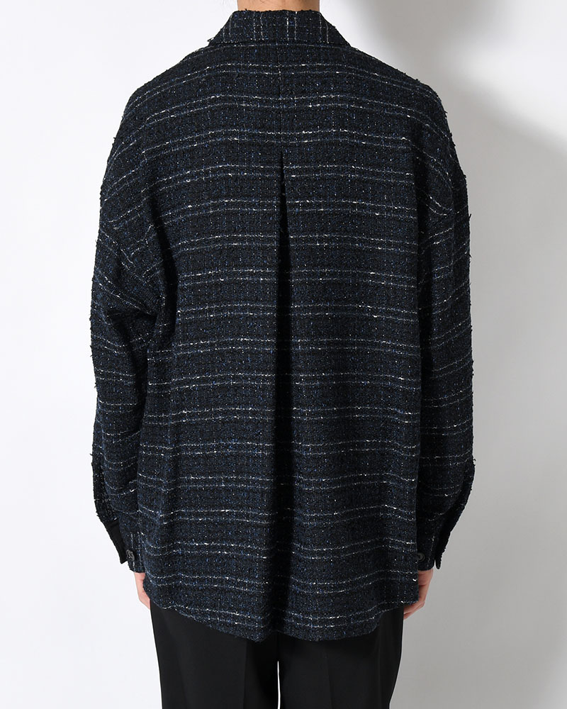 FANCY TWEED JACKET -NAVY-