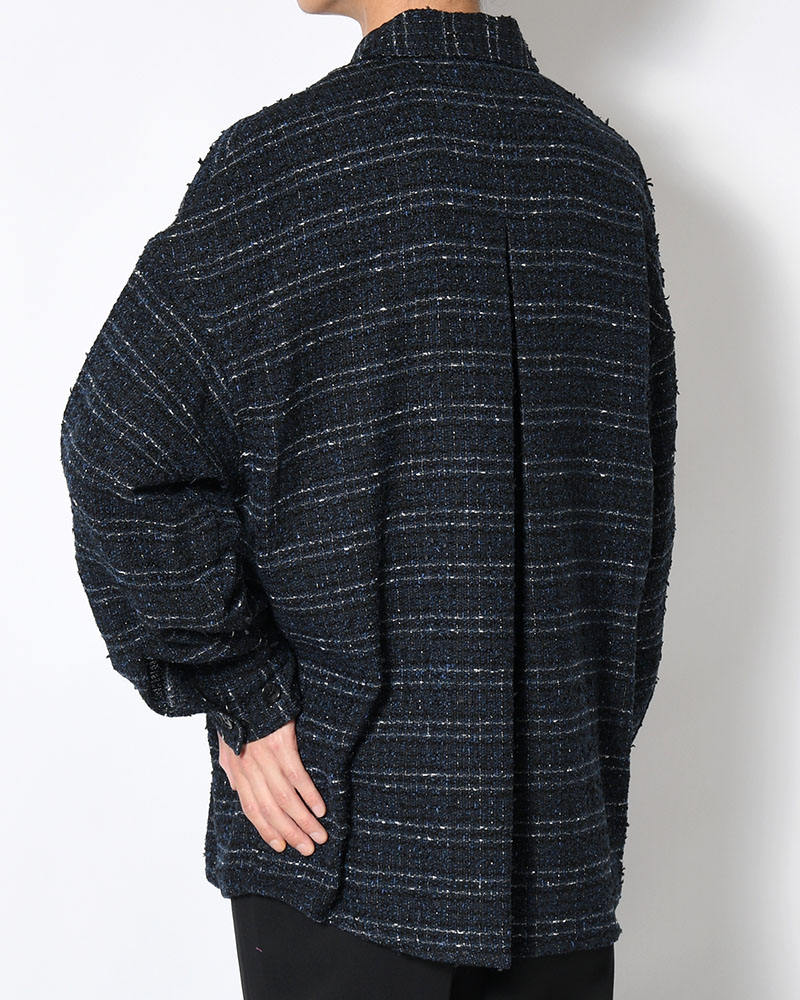 FANCY TWEED JACKET -NAVY-