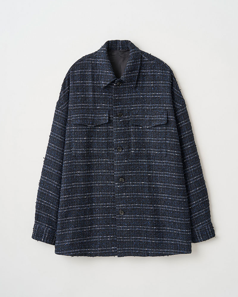 FANCY TWEED JACKET -NAVY-
