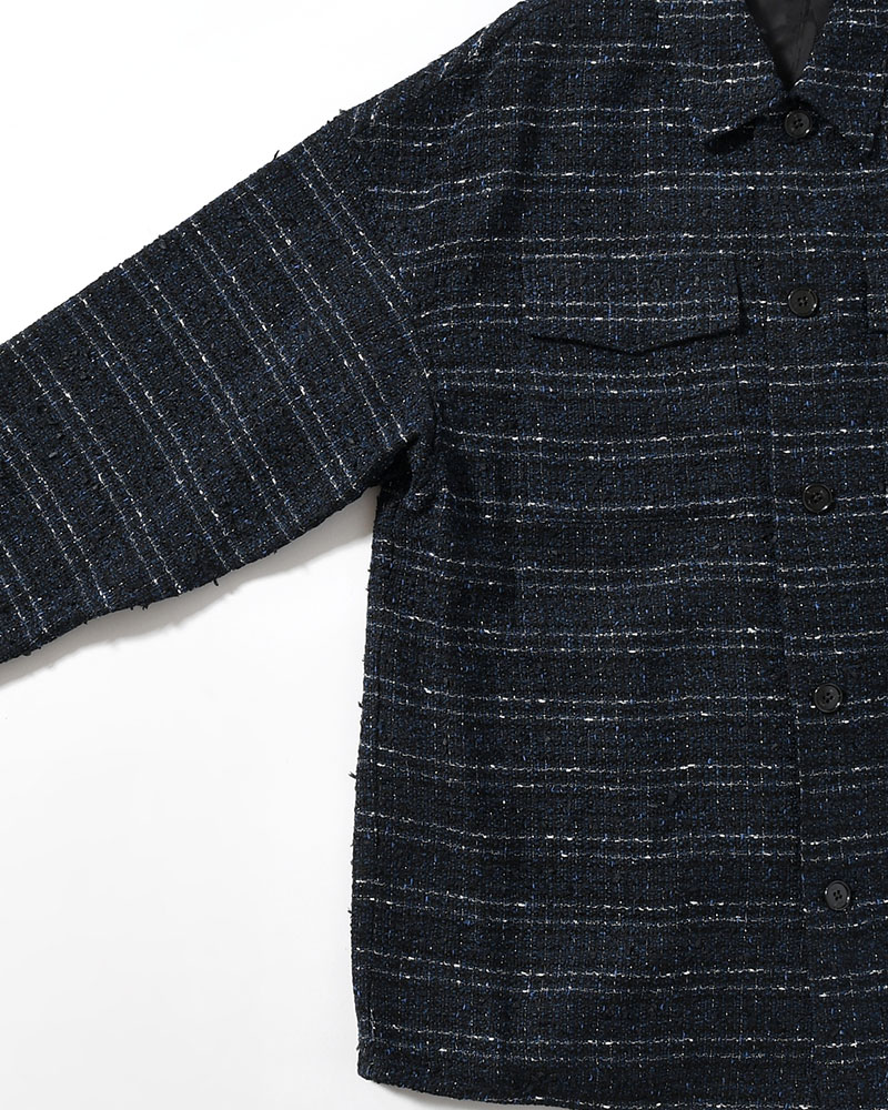 FANCY TWEED JACKET -NAVY-