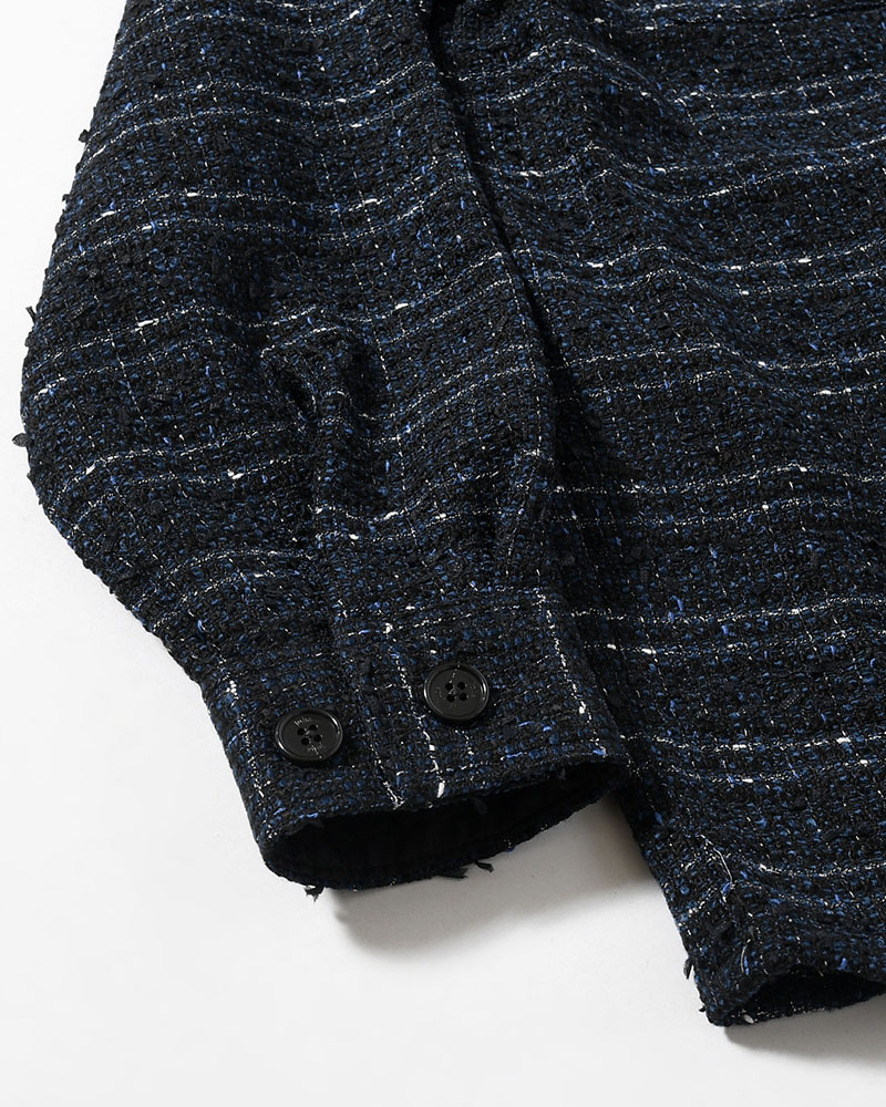FANCY TWEED JACKET -NAVY-