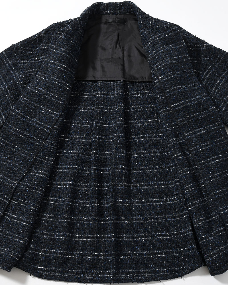 FANCY TWEED JACKET -NAVY-