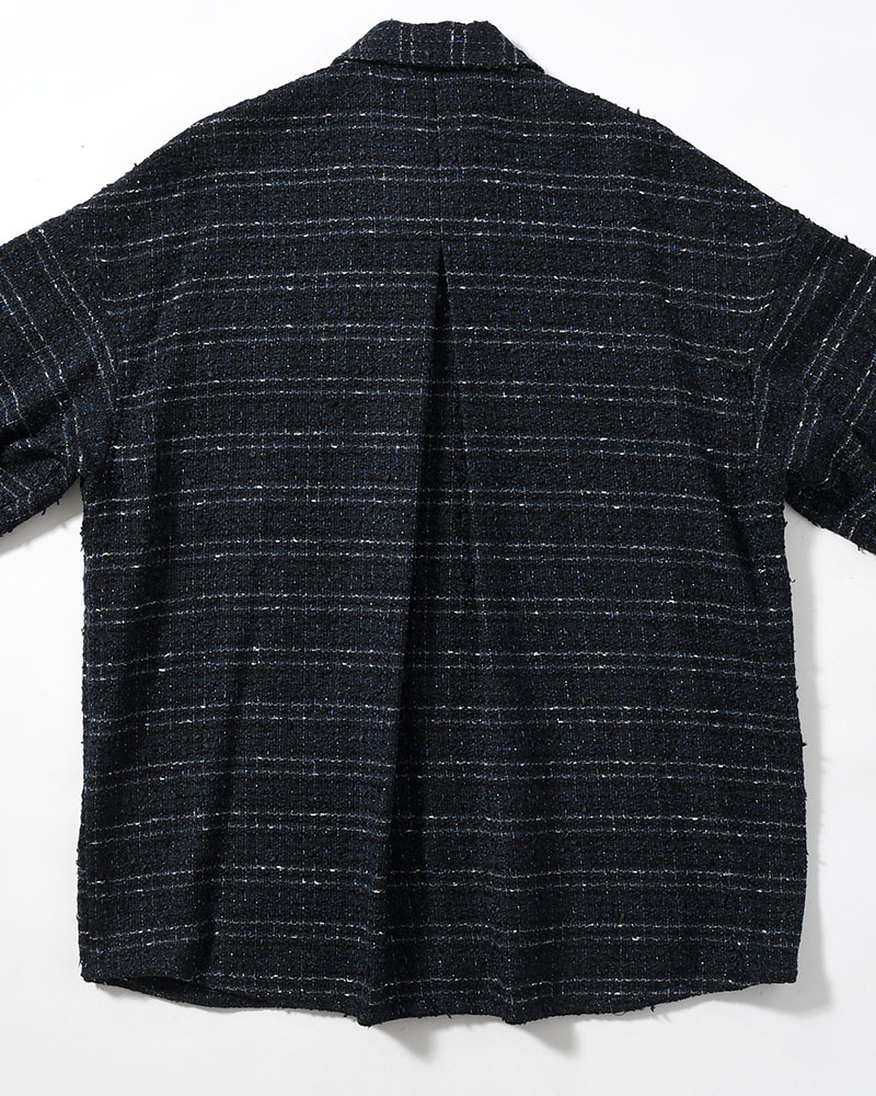 FANCY TWEED JACKET -NAVY-