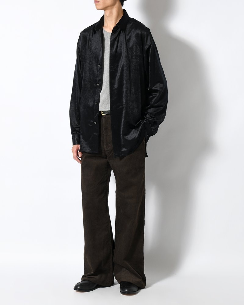 SOFT VELOUR SHIRT -BLACK-
