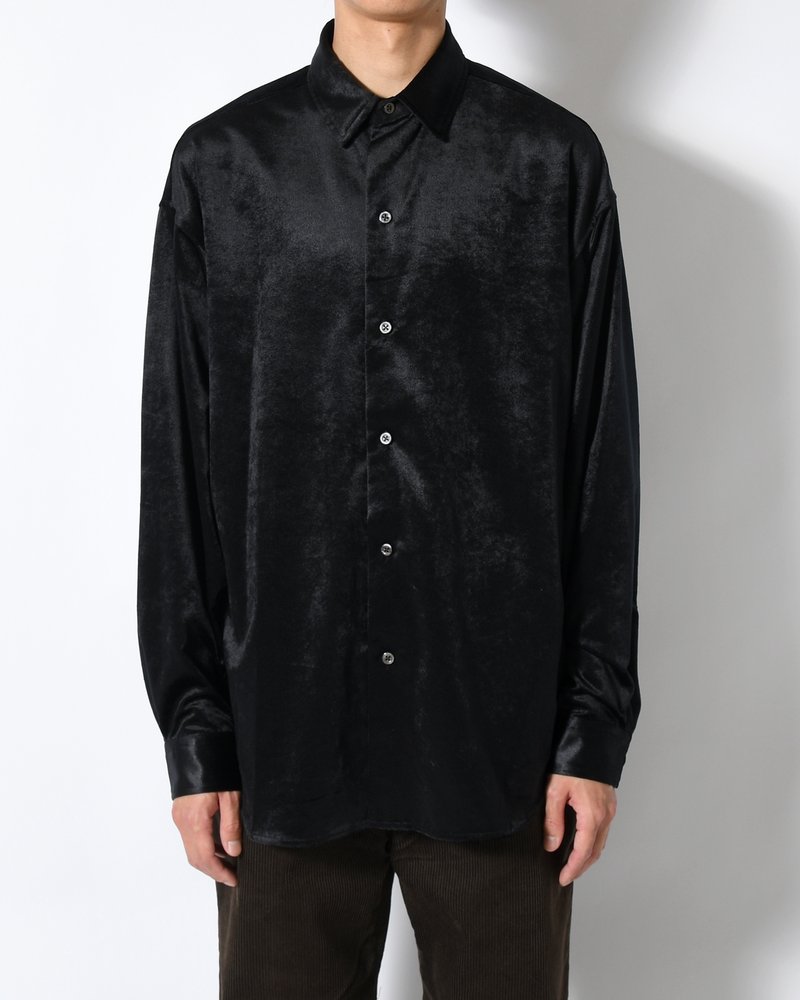 SOFT VELOUR SHIRT -BLACK-