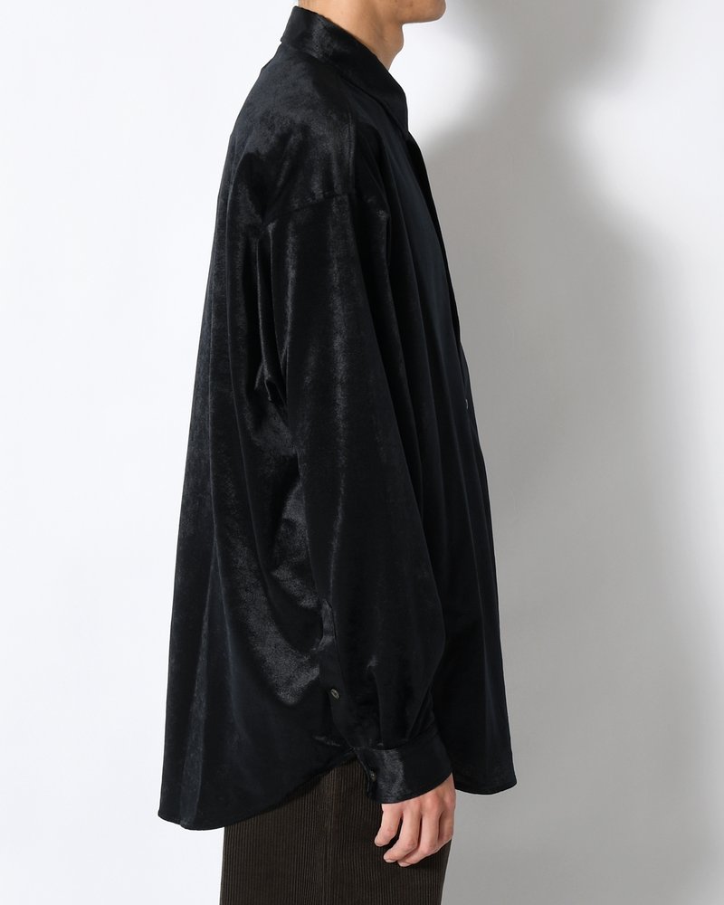 SOFT VELOUR SHIRT -BLACK-