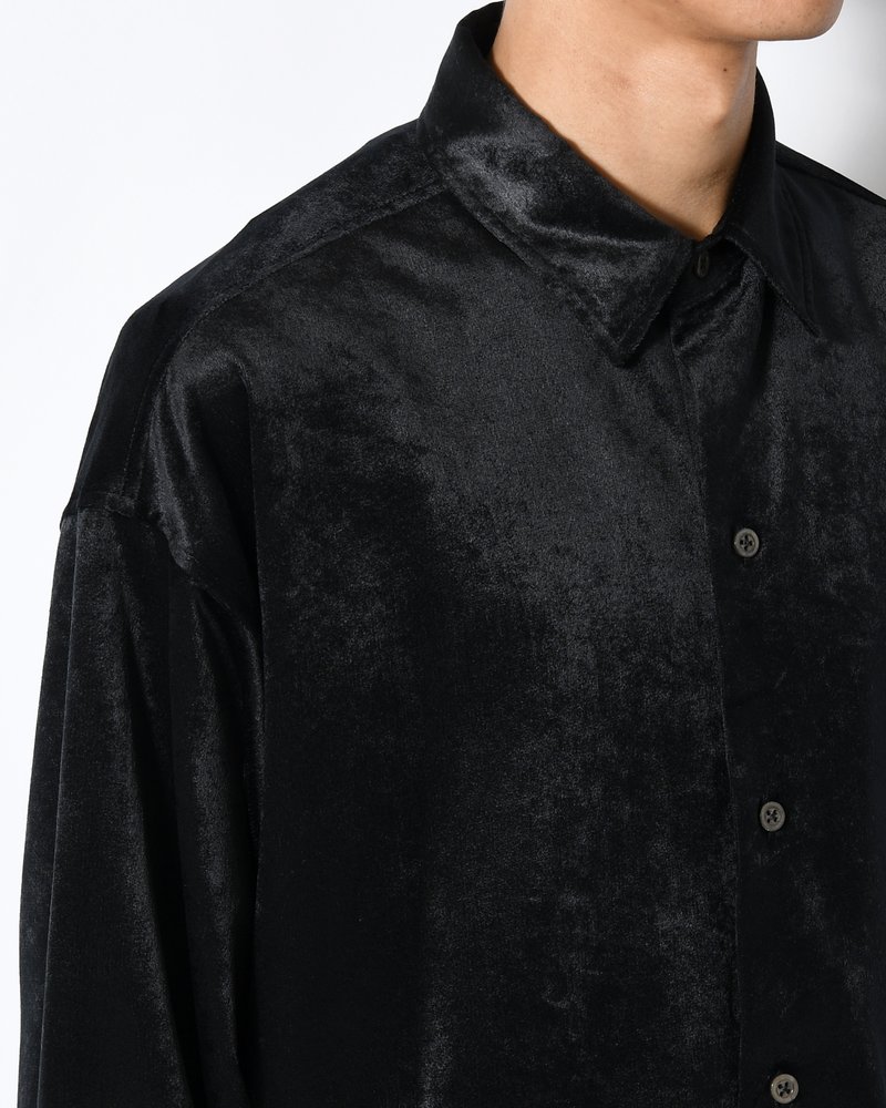SOFT VELOUR SHIRT -BLACK-