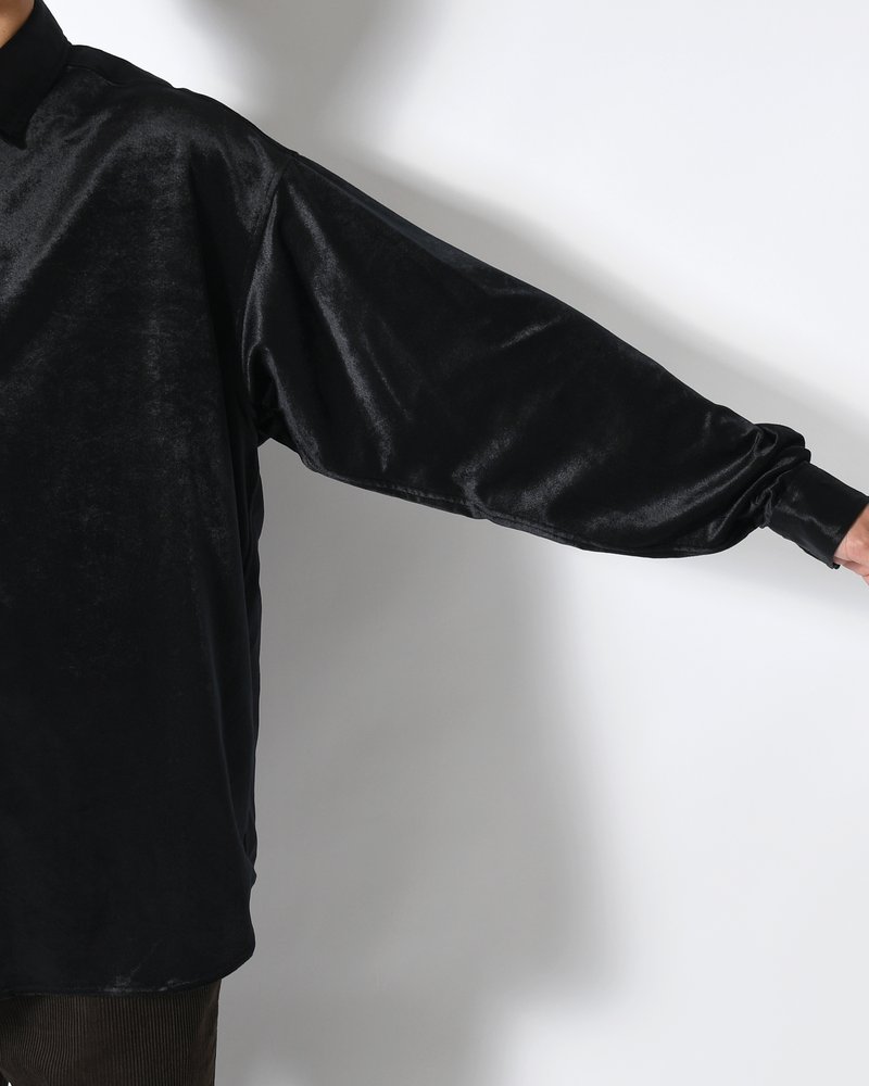 SOFT VELOUR SHIRT -BLACK-