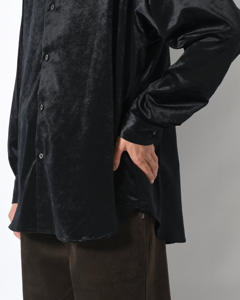 SOFT VELOUR SHIRT -BLACK-