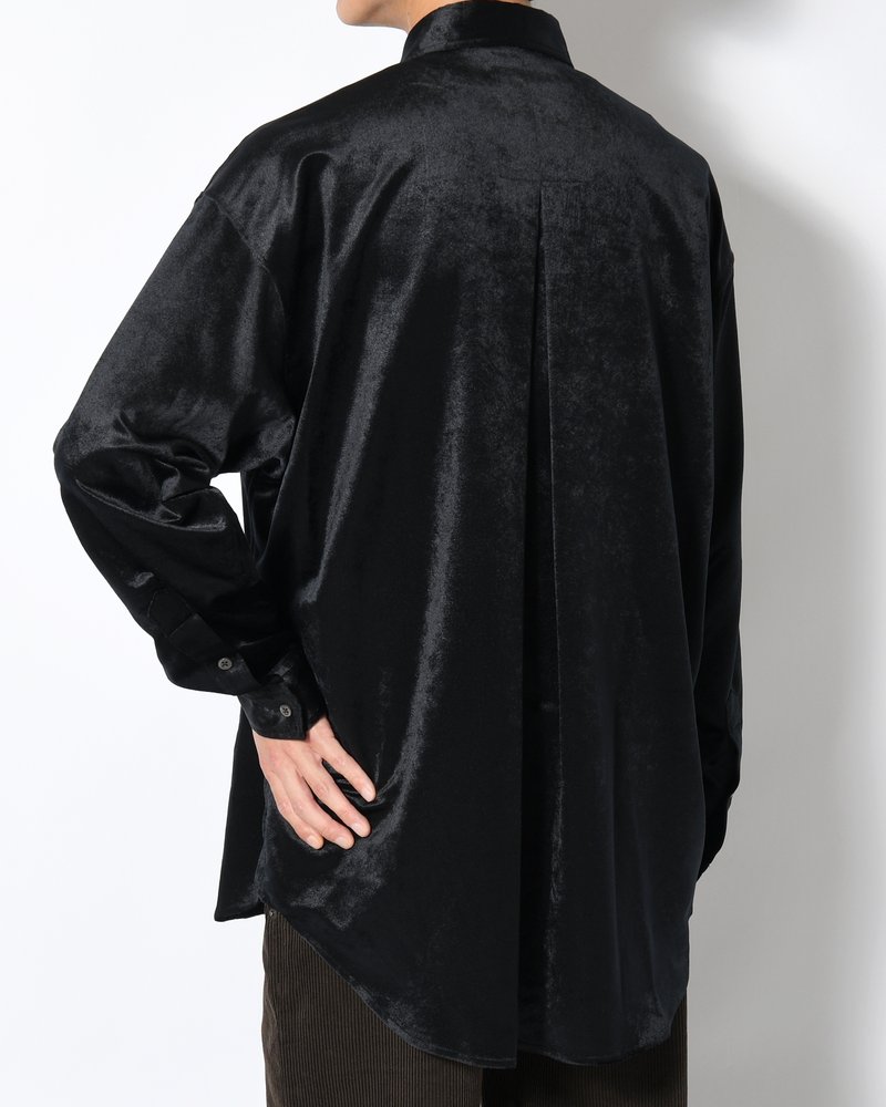 SOFT VELOUR SHIRT -BLACK-