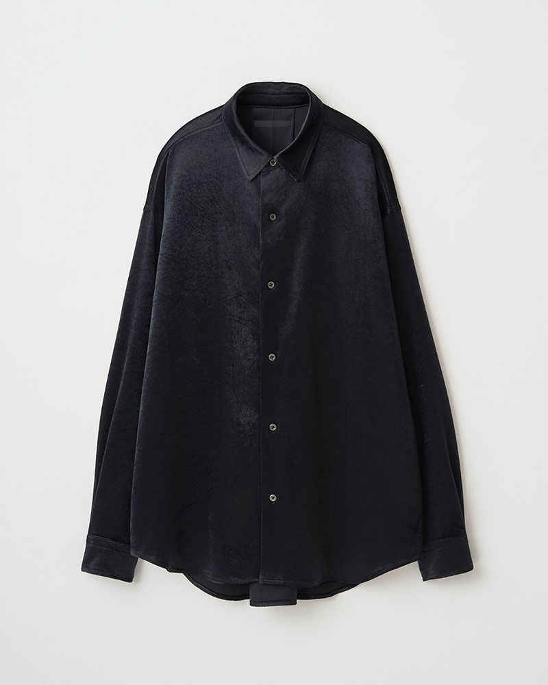 SOFT VELOUR SHIRT -BLACK-