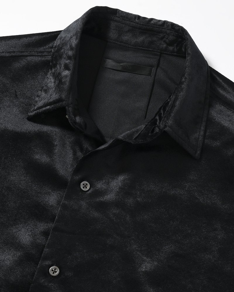 SOFT VELOUR SHIRT -BLACK-