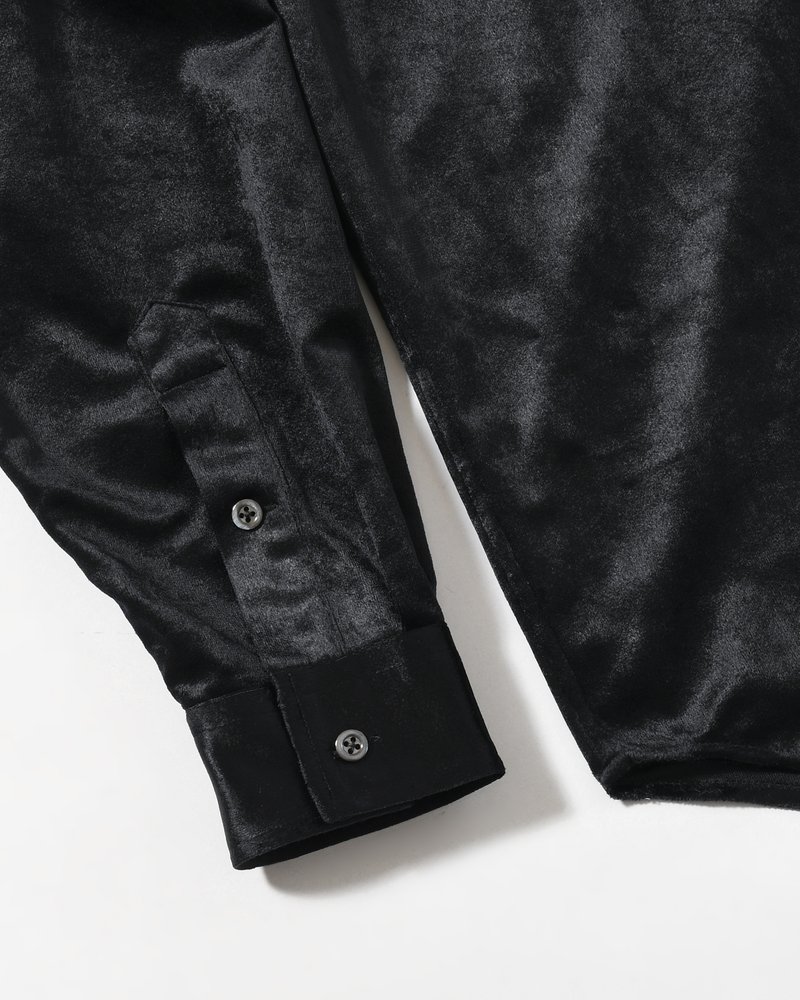 SOFT VELOUR SHIRT -BLACK-