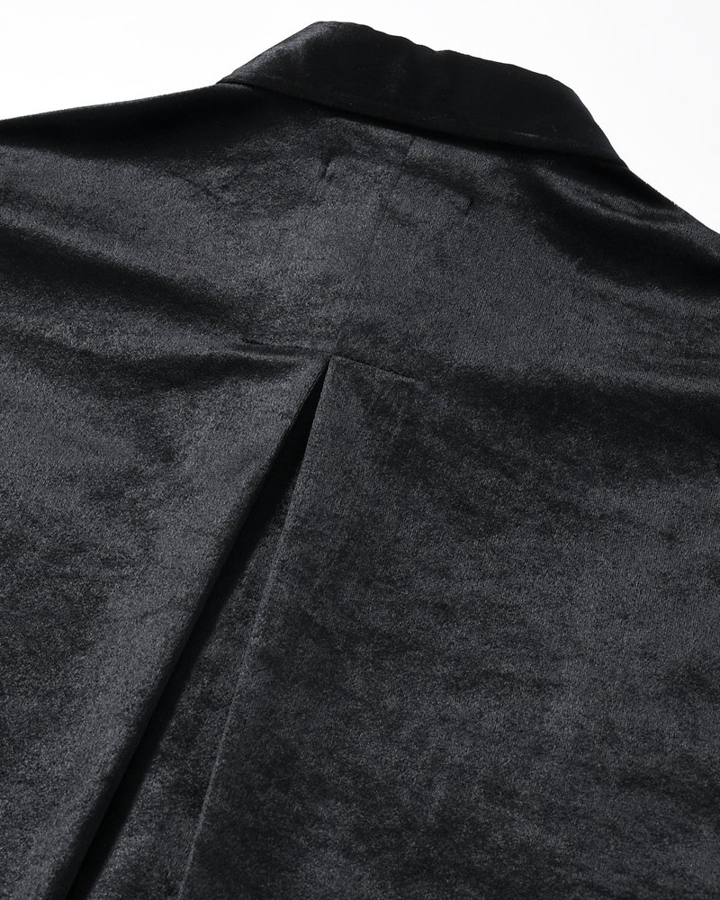 SOFT VELOUR SHIRT -BLACK-