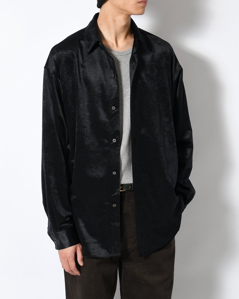 SOFT VELOUR SHIRT -BLACK-