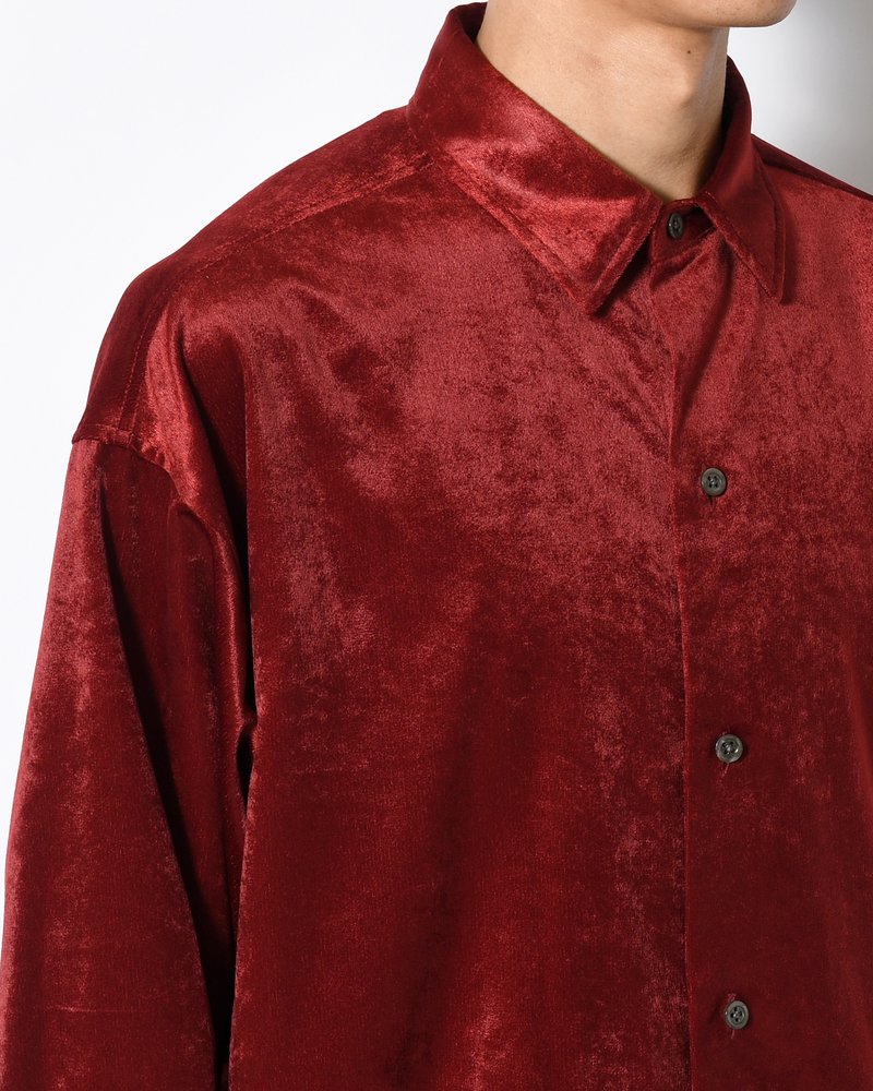 SOFT VELOUR SHIRT -RED-