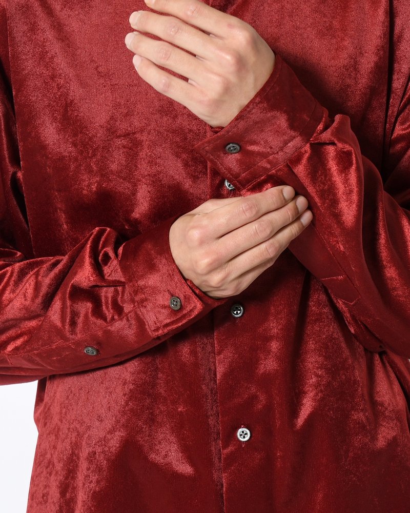 SOFT VELOUR SHIRT -RED-