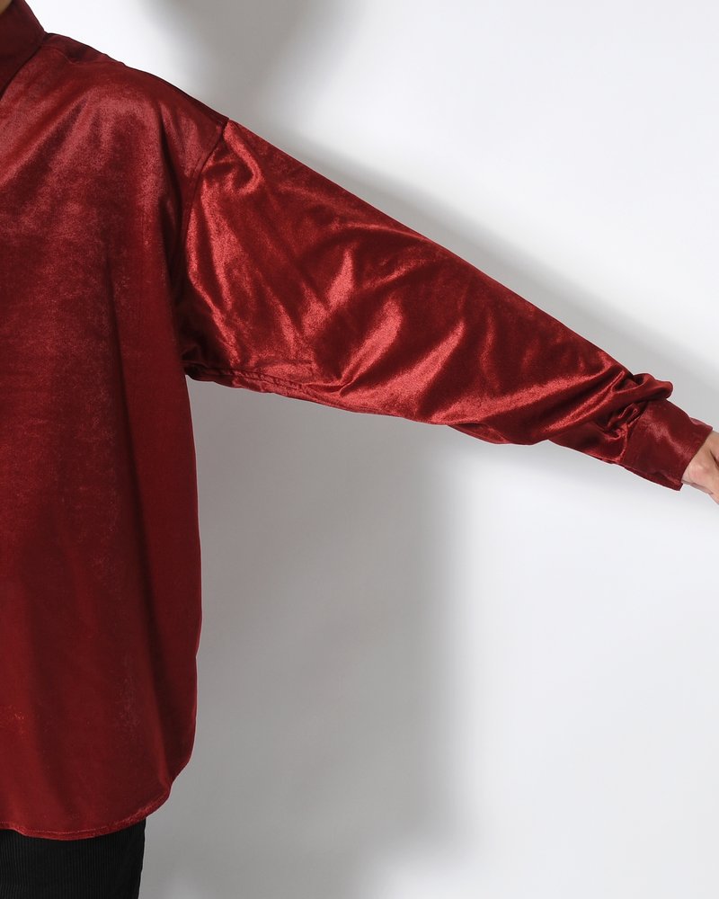 SOFT VELOUR SHIRT -RED-