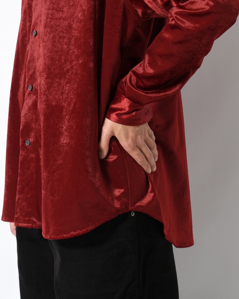 SOFT VELOUR SHIRT -RED-