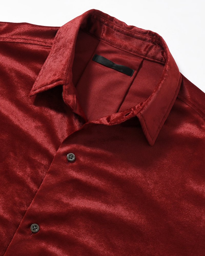 SOFT VELOUR SHIRT -RED-