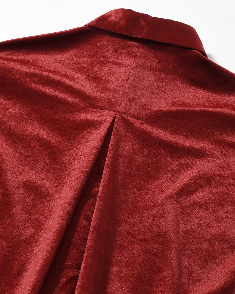 SOFT VELOUR SHIRT -RED-