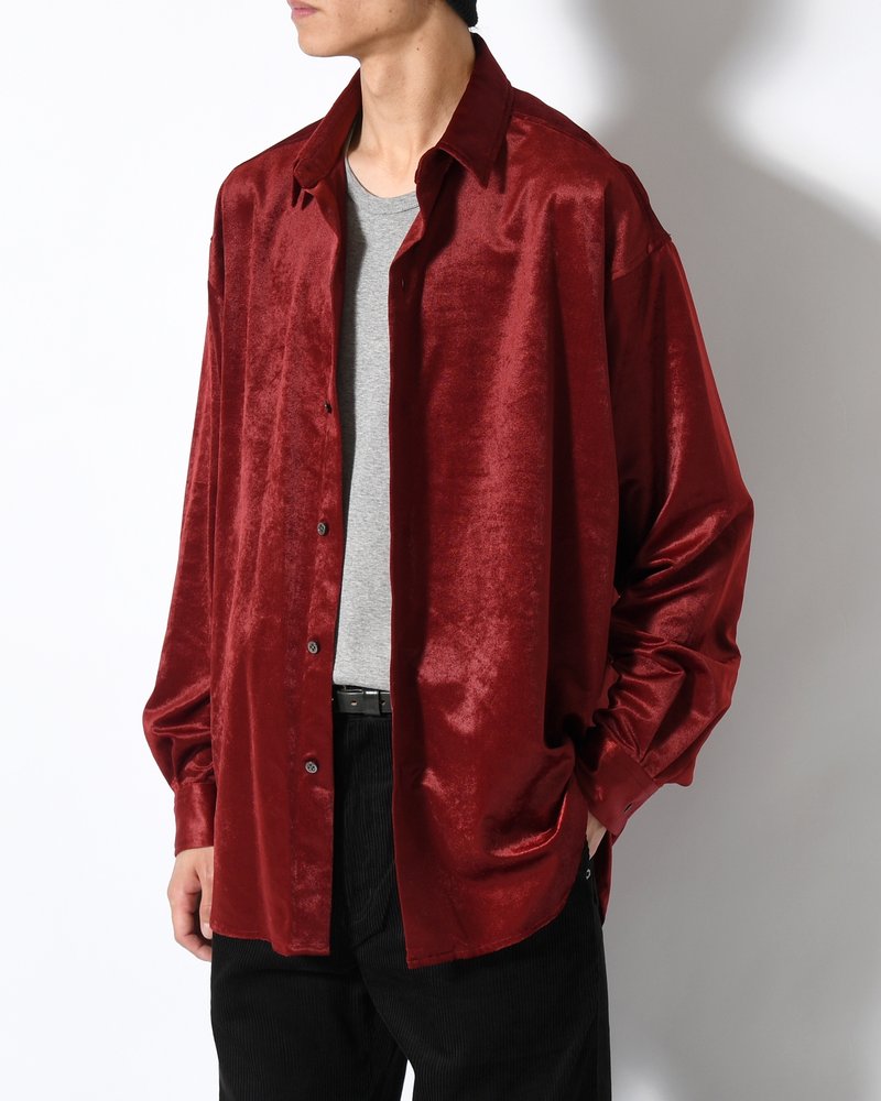 SOFT VELOUR SHIRT -RED-