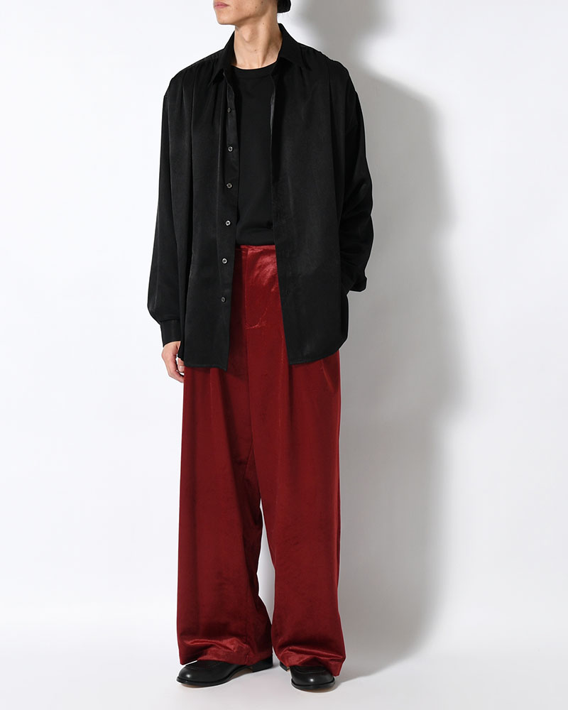 HUSH GATHER L/S SHIRT -BLACK-