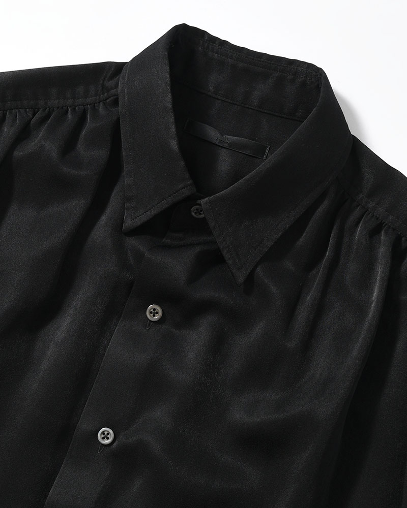 HUSH GATHER L/S SHIRT -BLACK-