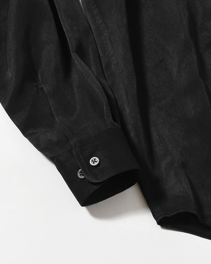 HUSH GATHER L/S SHIRT -BLACK-