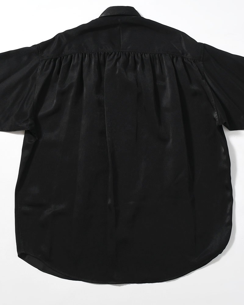 HUSH GATHER L/S SHIRT -BLACK-