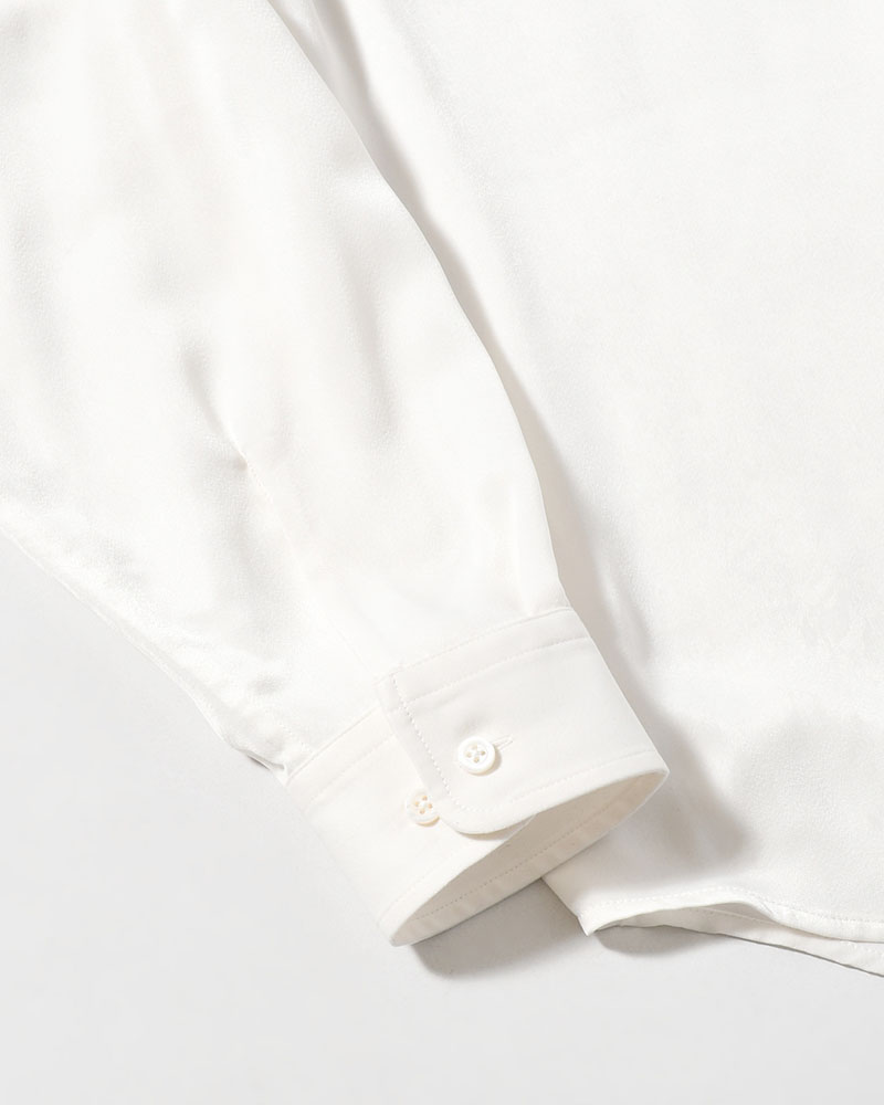 HUSH GATHER L/S SHIRT -WHITE-