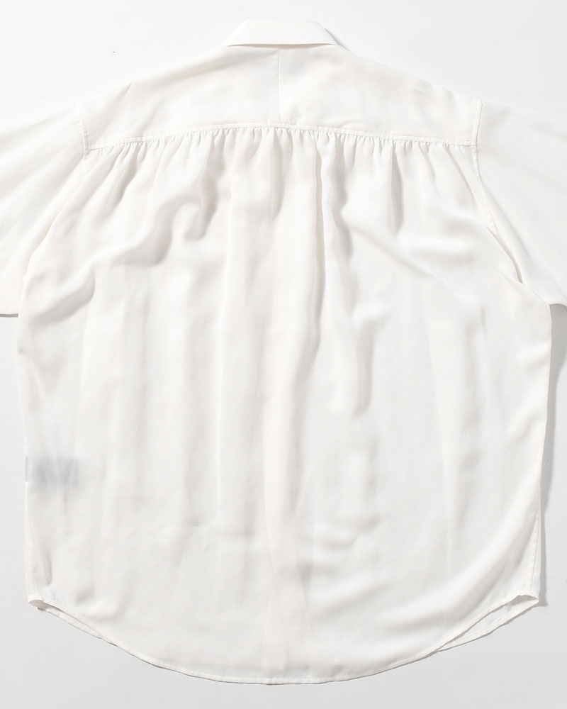 HUSH GATHER L/S SHIRT -WHITE-