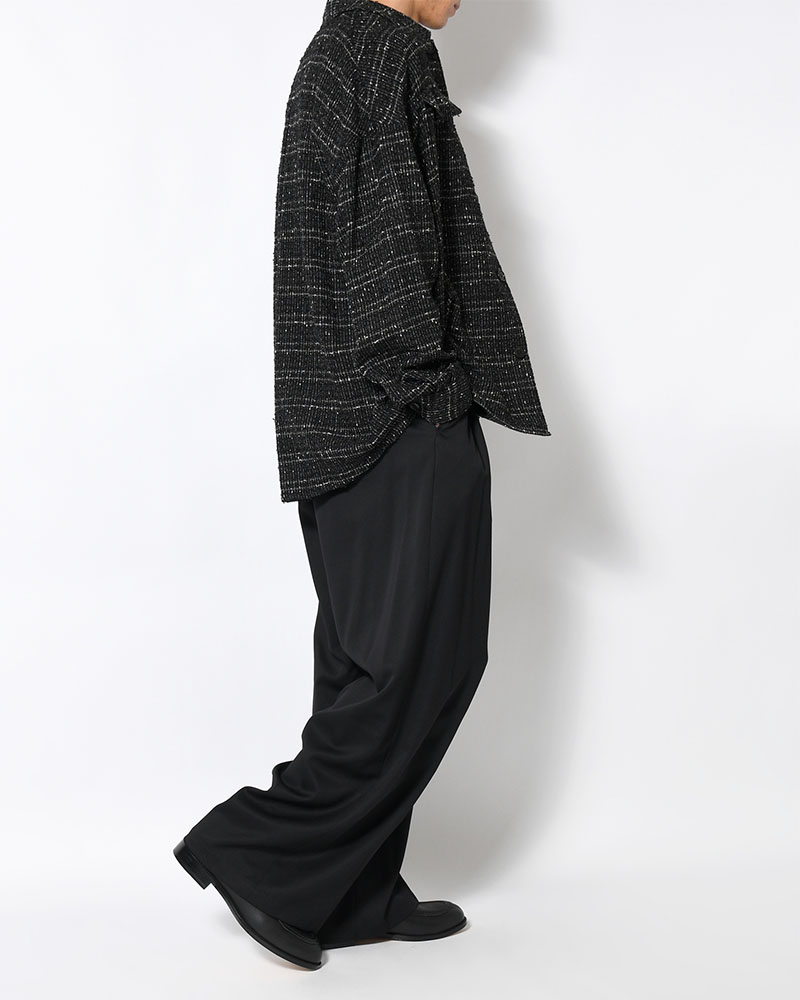 2TUCK WIDE EASY PANTS -BLACK-