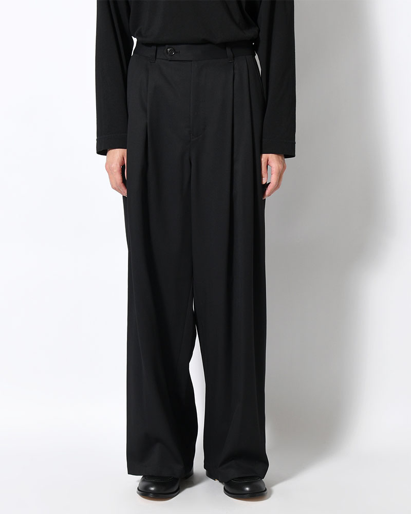 2TUCK WIDE EASY PANTS -BLACK-
