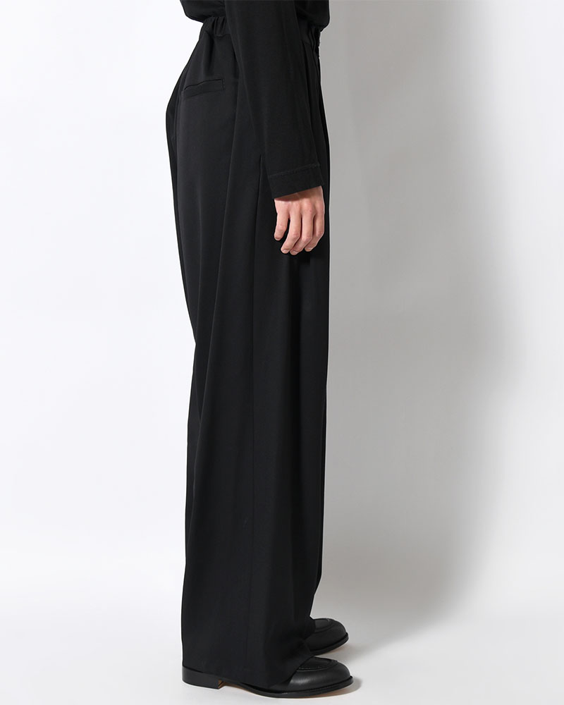 2TUCK WIDE EASY PANTS -BLACK-