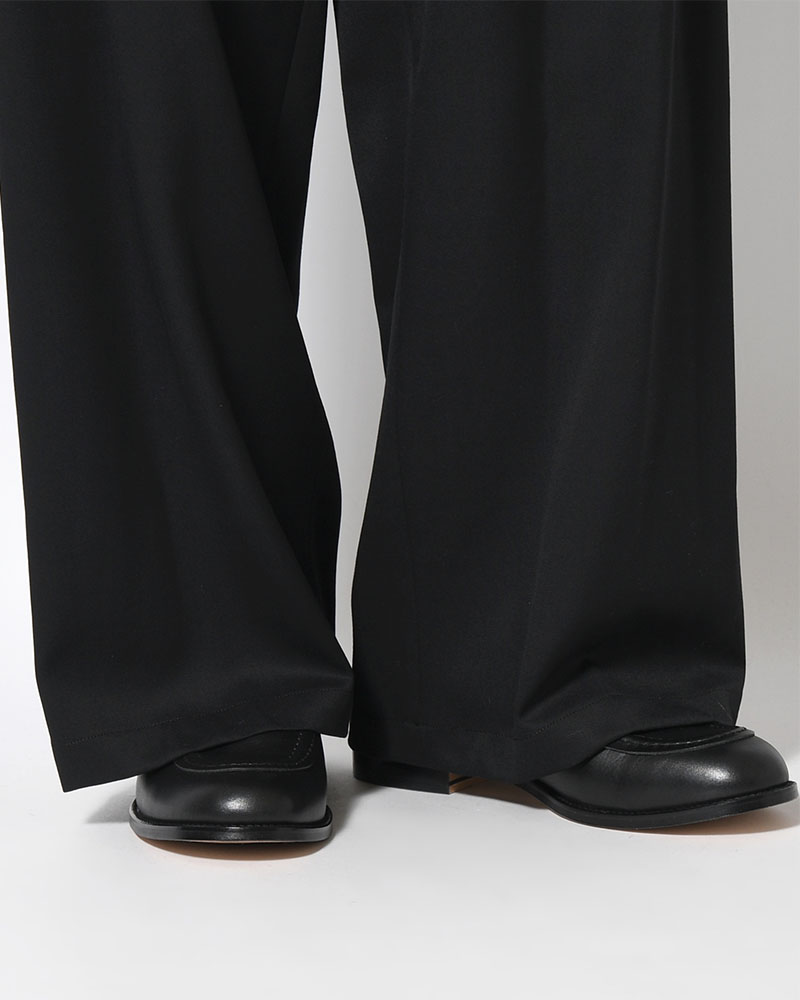 2TUCK WIDE EASY PANTS -BLACK-
