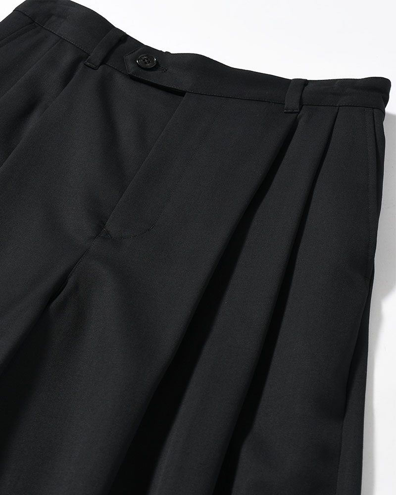 2TUCK WIDE EASY PANTS -BLACK-