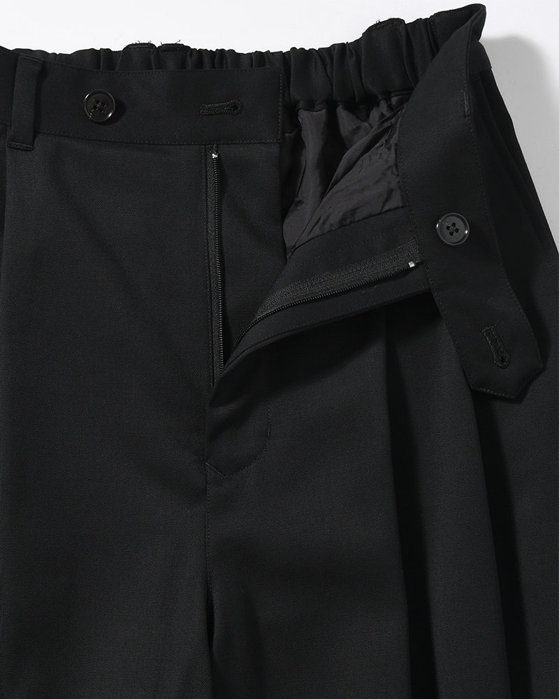 2TUCK WIDE EASY PANTS -BLACK-
