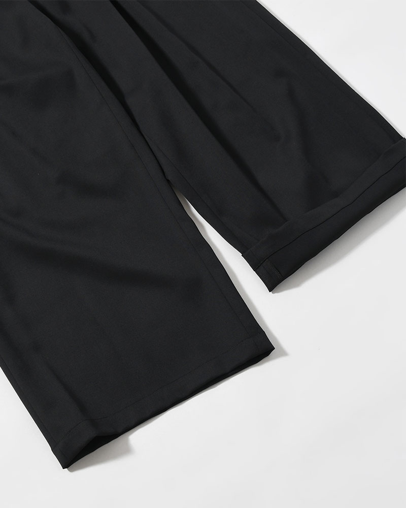 2TUCK WIDE EASY PANTS -BLACK-